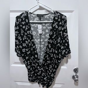 Lane Bryant short sleeve wrap shirt